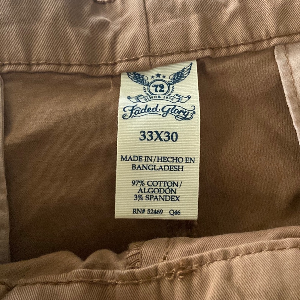 Faded Glory Chino Pants 33x30